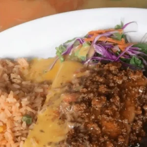 El Paso Enchiladas  ( Ground Beef or Cheese )